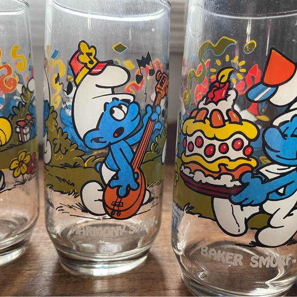Vintage 1983 PEYO SMURF Party Punch Drinking  Glass Hardee’s - Picture 2 of 6